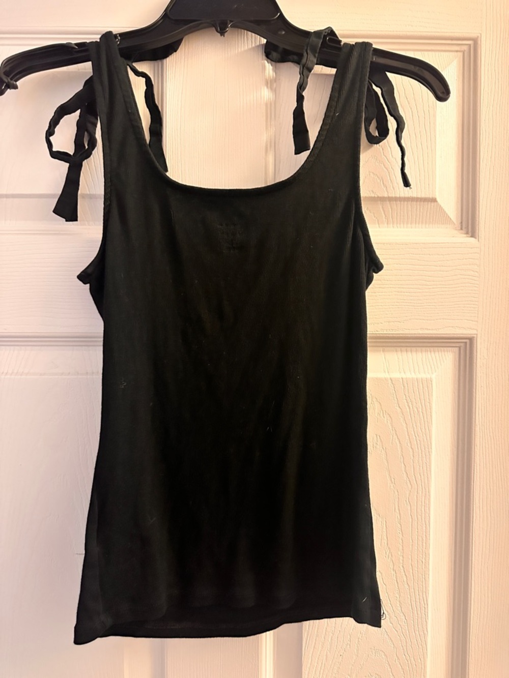 Black Tie-Shoulder Tank Top - Women's